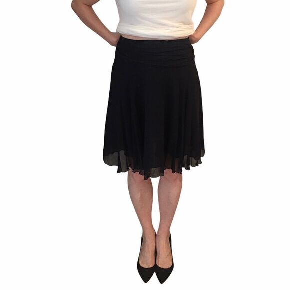 Spencer Jeremy Black Layered Silk Skirt - Picture 3 of 13